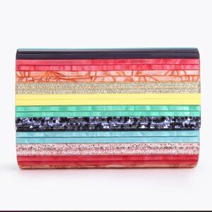 Kurt Geiger Multicolor Striped Clutch